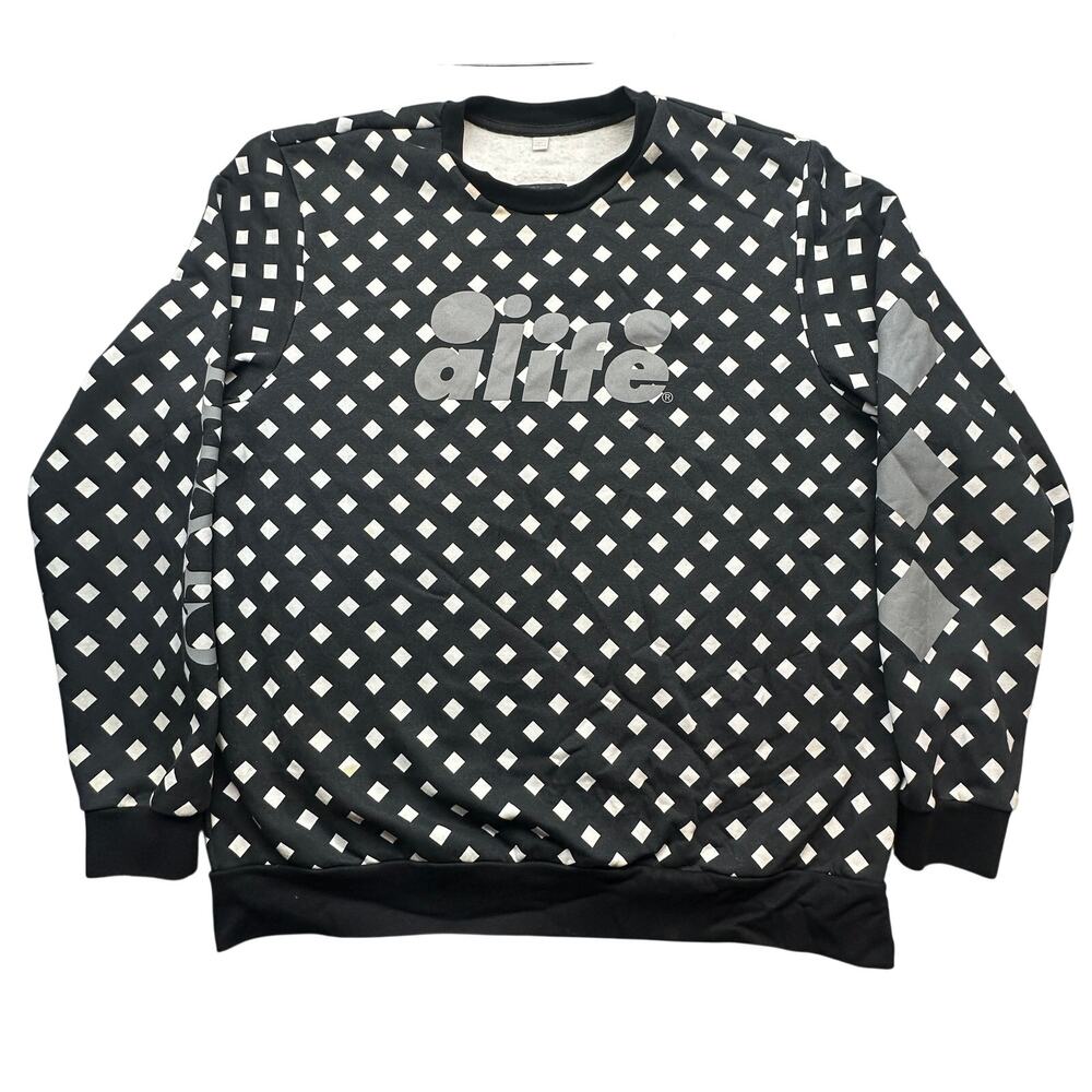 Alife x Puma 3M Spell Out Crewneck Sweatshirt Mens XXL Black White Polka Dot